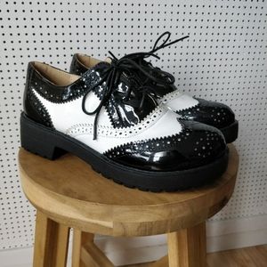 NWT Oxford Chunky Platform Brogues Loafers 9